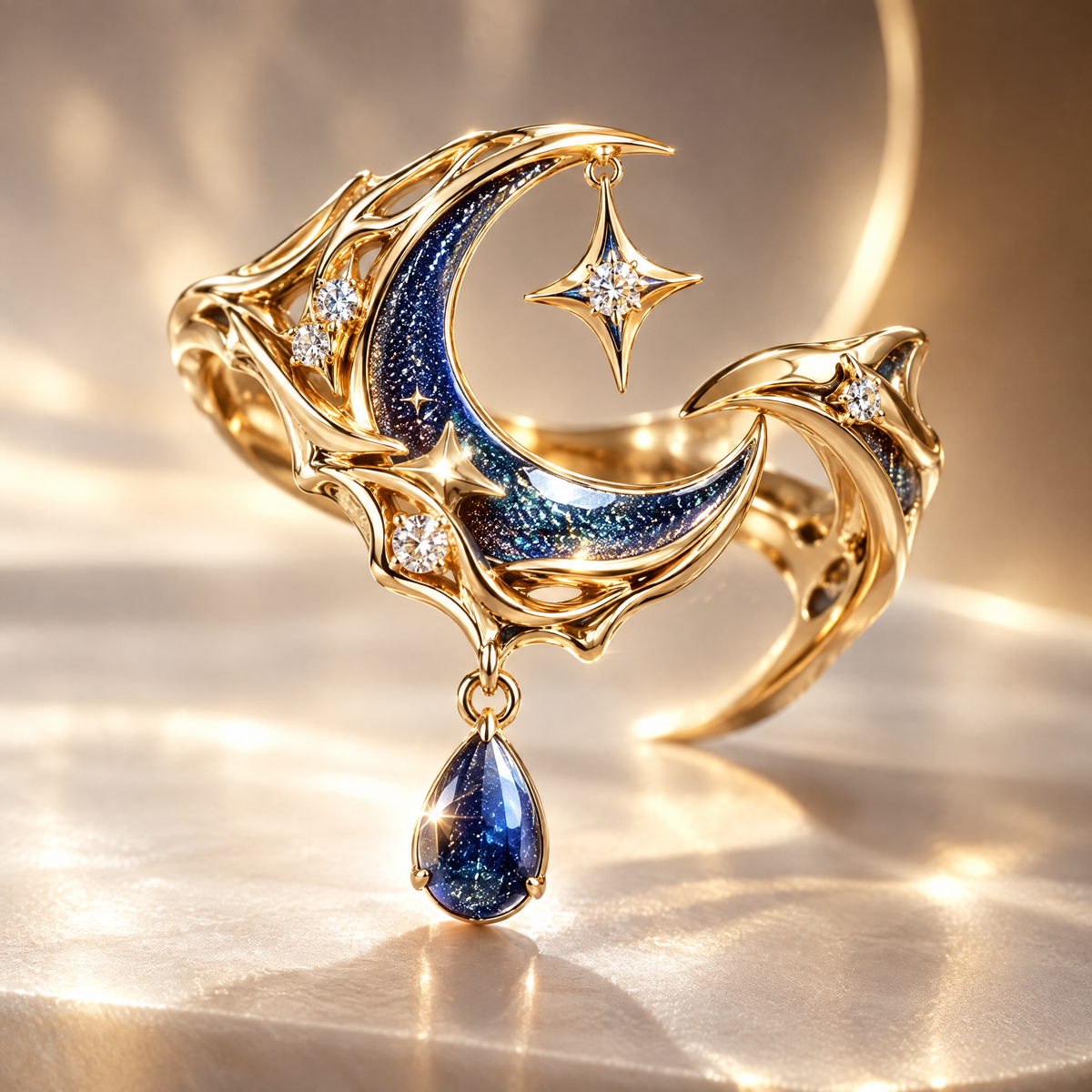The Midnight Moon Ring