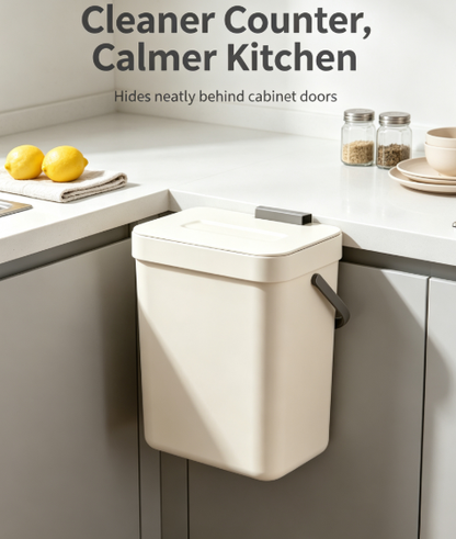 Modern Hands-Free Waste Basket - Small Step-On Rubbish Bin with Sealed Lid for Compact Spaces
