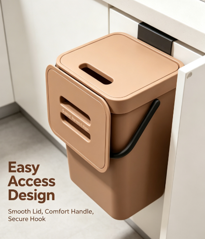 Modern Hands-Free Waste Basket - Small Step-On Rubbish Bin with Sealed Lid for Compact Spaces