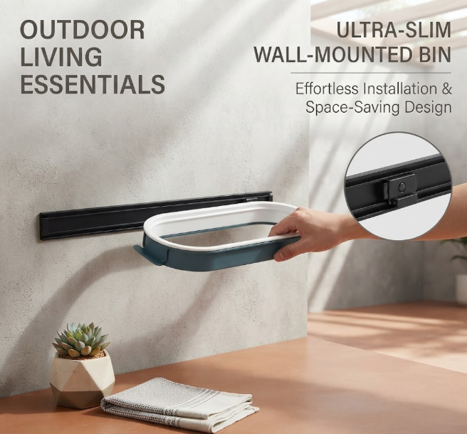 Minimalist Hanging Garbage Bag Stand - Space-Saving Cabinet Door Trash Rack and Kitchen Towel Holder