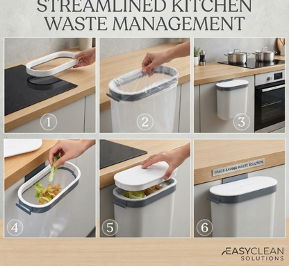 Minimalist Hanging Garbage Bag Stand - Space-Saving Cabinet Door Trash Rack and Kitchen Towel Holder