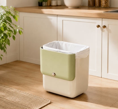 Spacious Over-the-Door Waste Basket - Airtight Compost Pail for Home and Office Use